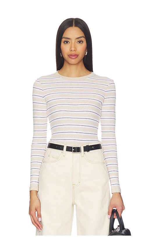 Enza Costa Cotton Stripe Classic Long Sleeve Tee