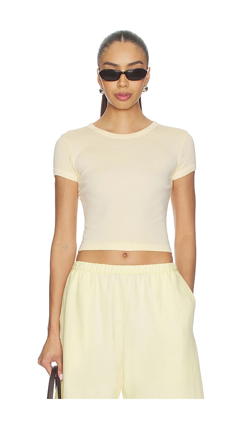 Enza Costa Supima Baby Rib Cropped Tee