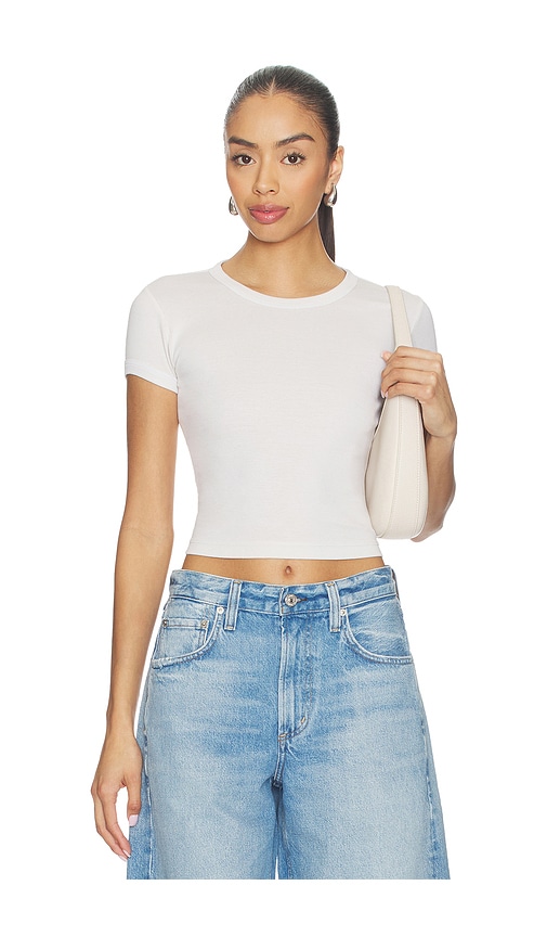 Enza Costa Supima Baby Rib Cropped Tee
