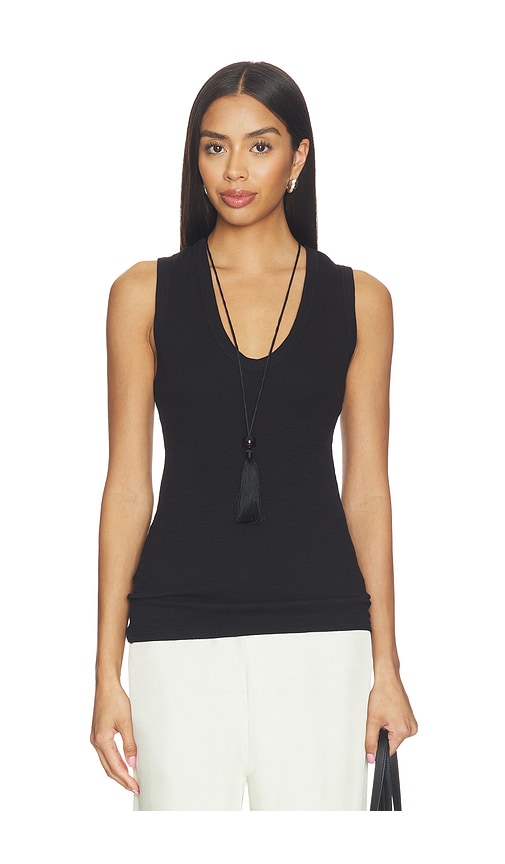 Enza Costa Textured Rib Sleeveless U Top