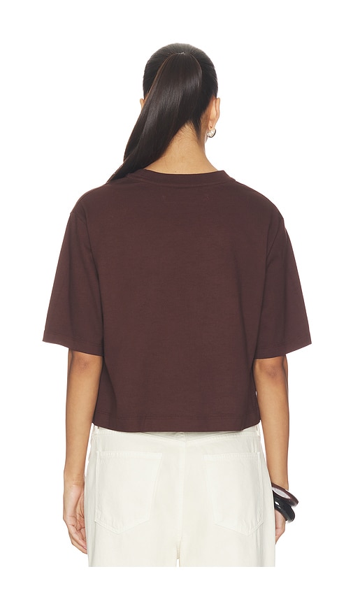  Enza Costa T-shirt Structuré à Manches Courtes En Coton Supima En Chocolate. Taille L. Also En M, S, Xs. 