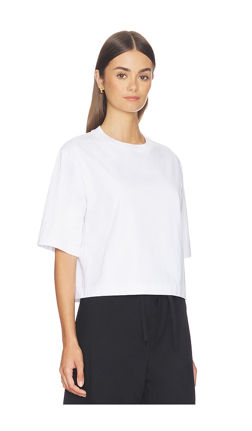 Enza Costa Short Sleeve Supima Structured Tee in White. - size M (also in XS, S)