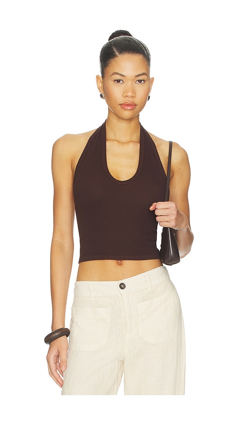 Enza Costa Silk Rib U Halter en Chocolate Taille M Also en XS S L 162 €