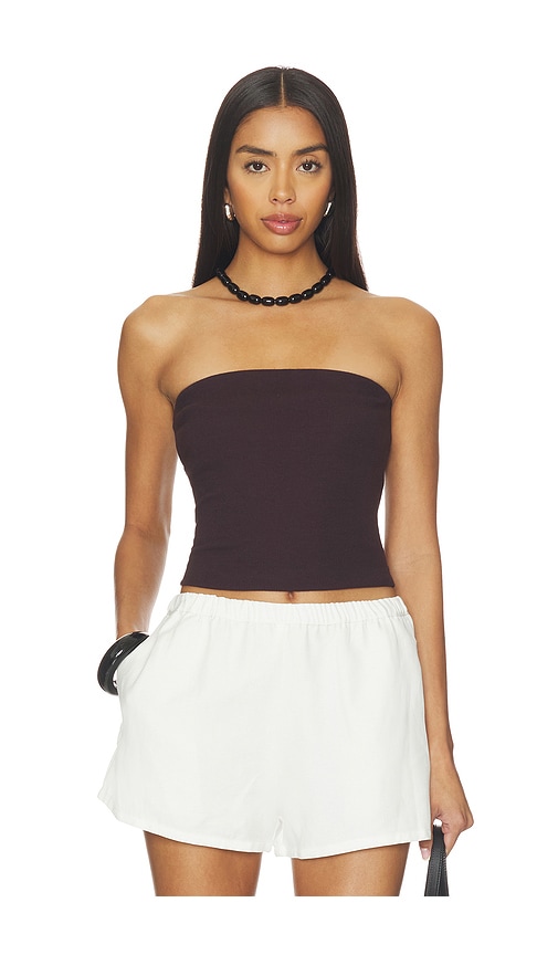Enza Costa TOP BANDEAU COTTON RIB BANDEAU TOP en Burgundy Taille XS Also en S M L XL 140 €
