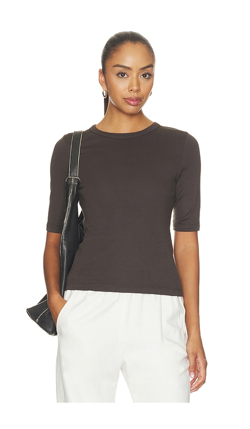 Enza Costa Supima Cotton New Classic Half Sleeve Tee In Espresso