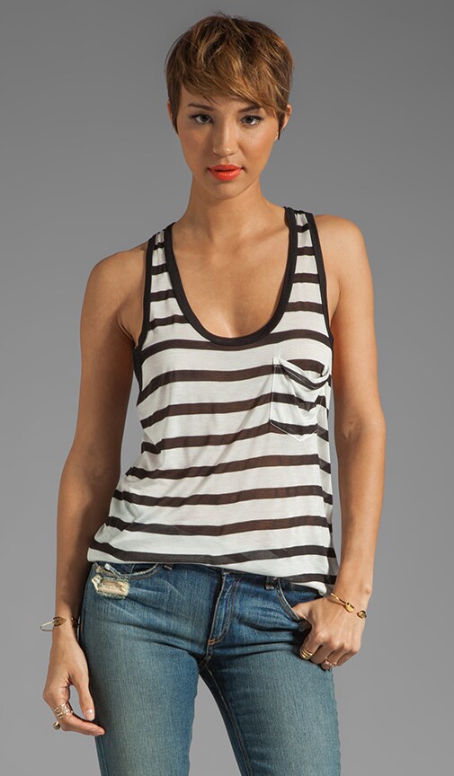 Viscose Stripe Pocket Racer Tank