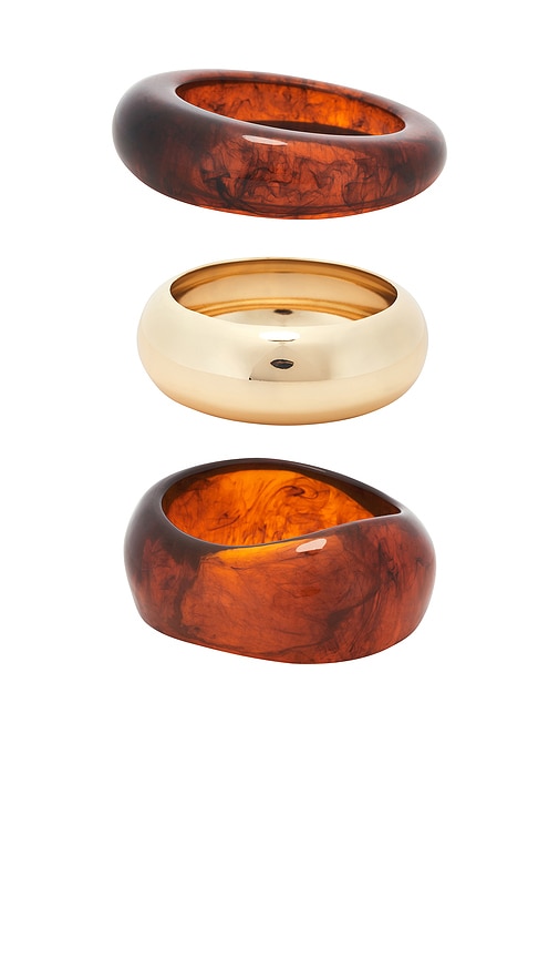  Epifene Bangles Set Of 3 In Brown. 