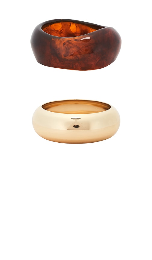 Epifene Armreifen Im Bangles-look (2er-set) In Brown,metallic Gold. 