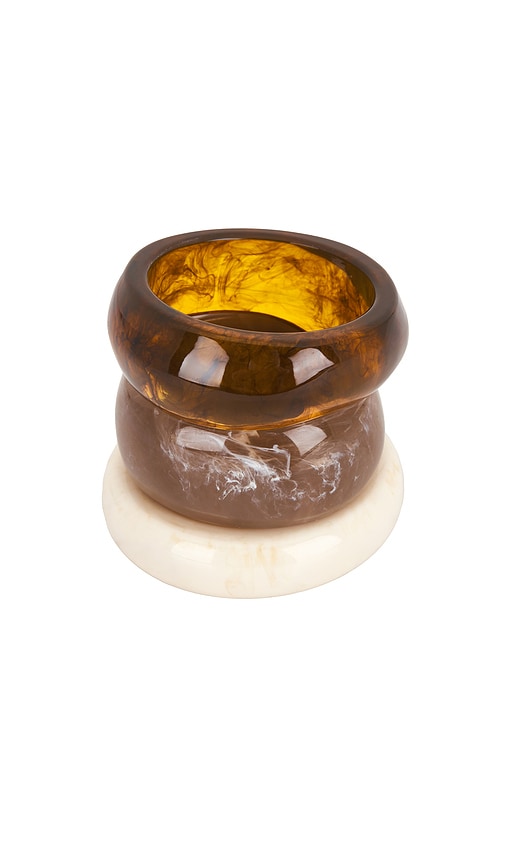 Epifene Bangles Set Of 3 in Brown,Cream.