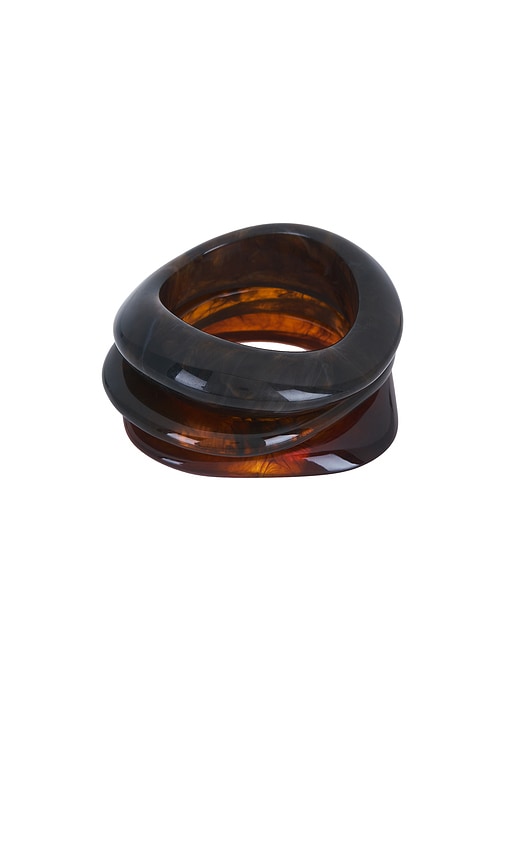 Epifene Bangles Set Of 3 in Brown.