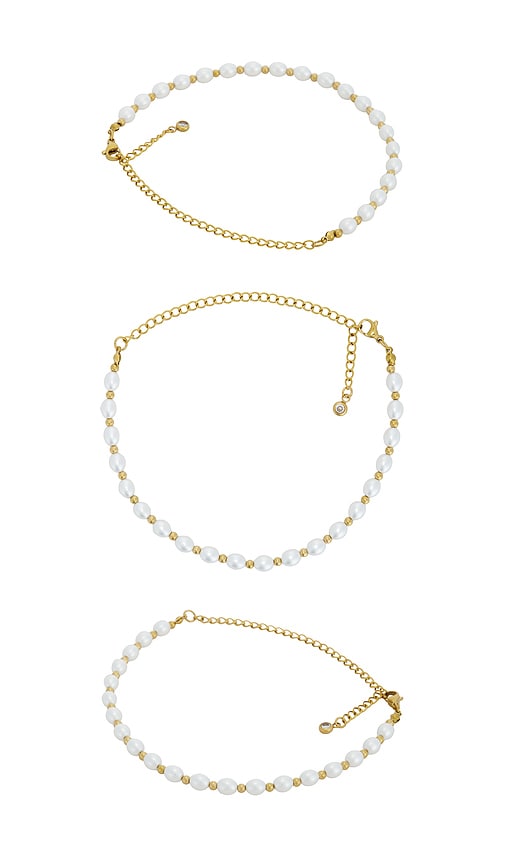 Epifene Chain Anklet Set Of 2 In Gold