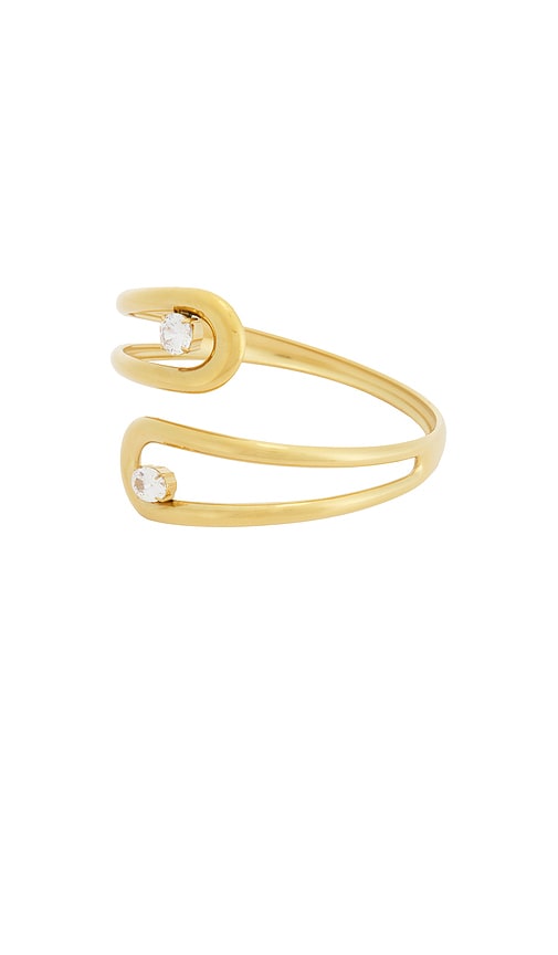  Epifene Crystal Wrap Around Arm Cuff In Metallic Gold. 
