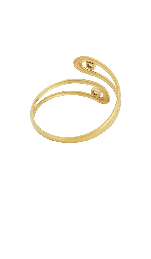  Epifene Crystal Wrap Around Arm Cuff In Metallic Gold. 