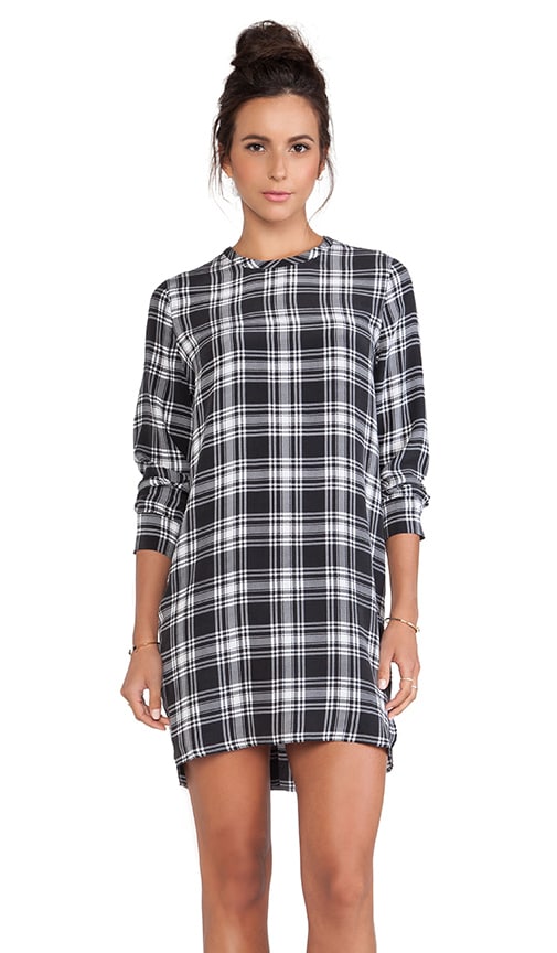 black and white plaid dress