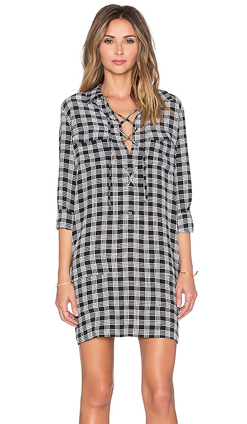 Equipment Knox Palaka Plaid Dress in True Black | REVOLVE