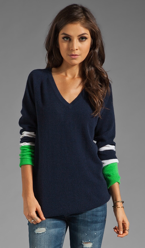 Asher V Neck Colorblock Sweater