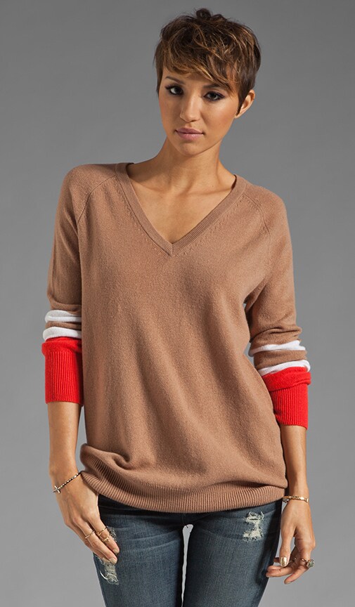 Asher V Neck Colorblock Sweater