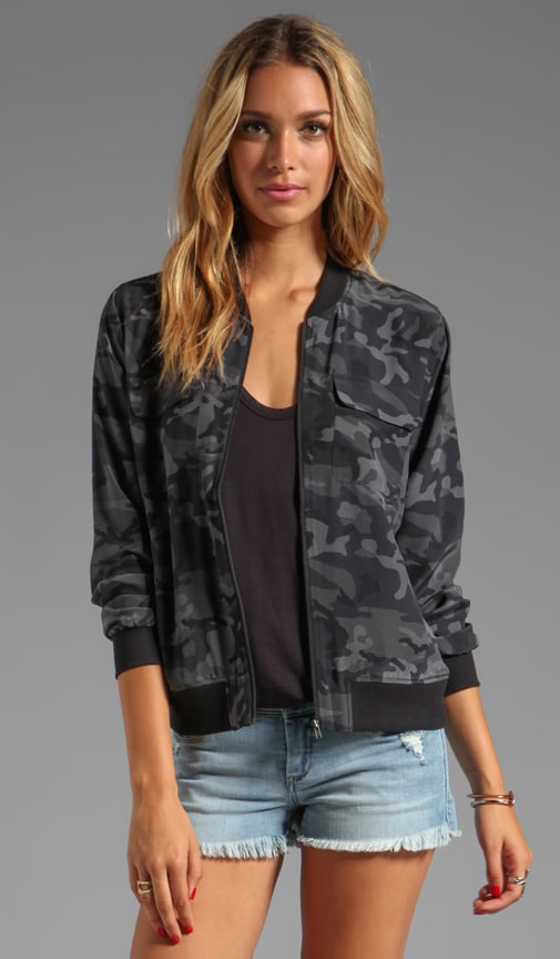 Underground Camo Printed Abbot Bomber with Contrast