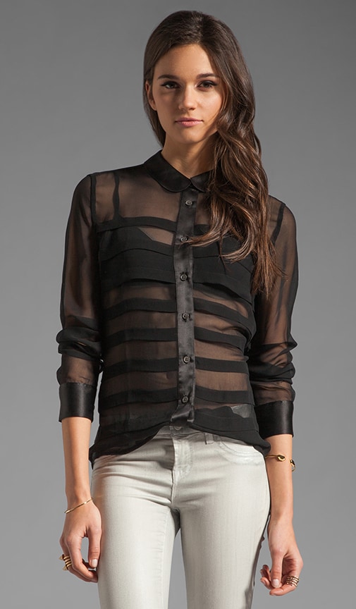 Pleated Sophie Chiffon with Satin Contrast Blouse