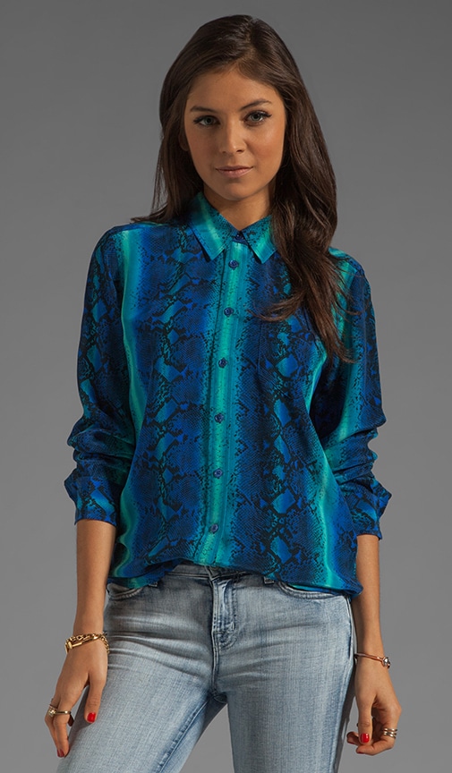 Brett Rainbow Diamondback Printed Blouse
