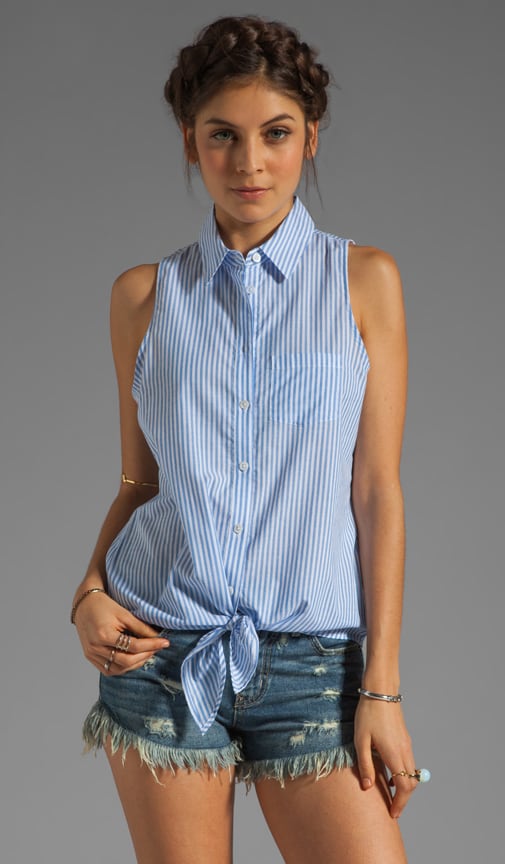 Mina Tie Front Sleeveless Blouse