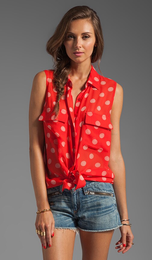 Spotted Summer Sleeveless Signature Blouse