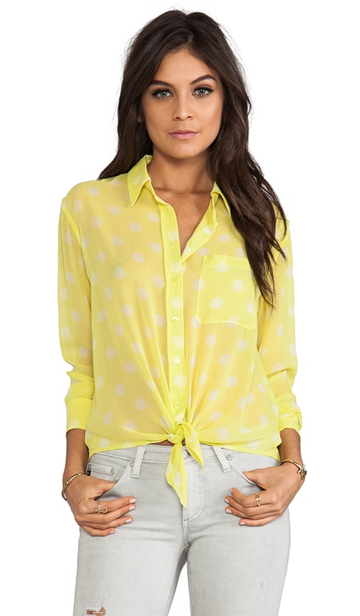 Spotted Summer Daddy Tie Front Blouse