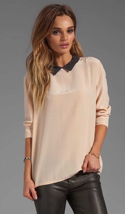 Colorblock Grace Blouse with Contrast Collar