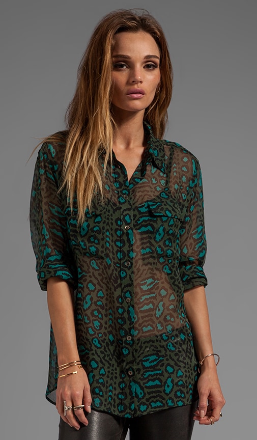 Distressed Hyde Printed Signature Blouse