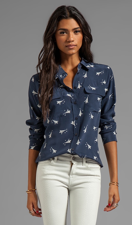 Tossed Tower Printed Slim Signature Blouse