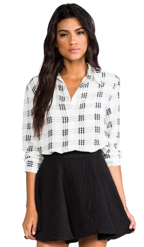 Reese Houndstooth Check Blouse