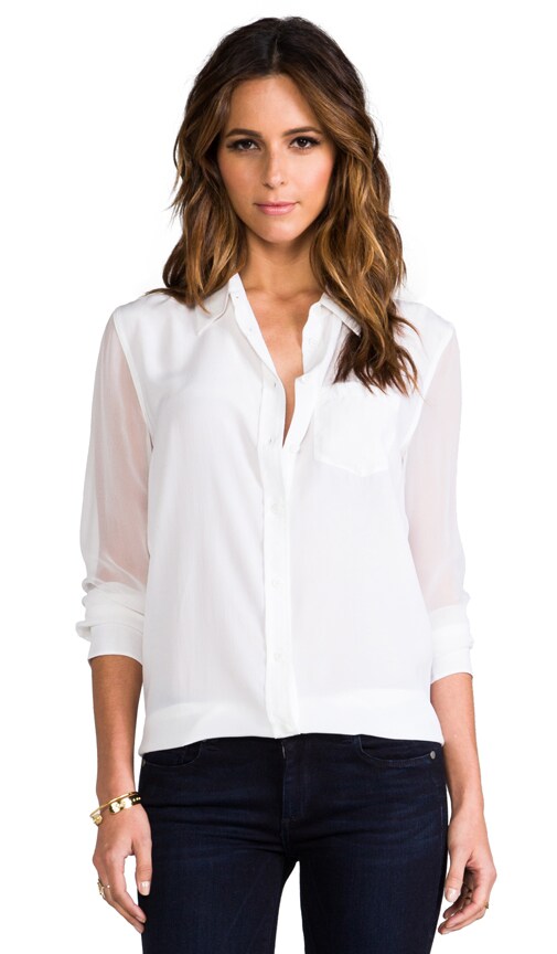 Reese Blouse w/ Contrast Sleeve