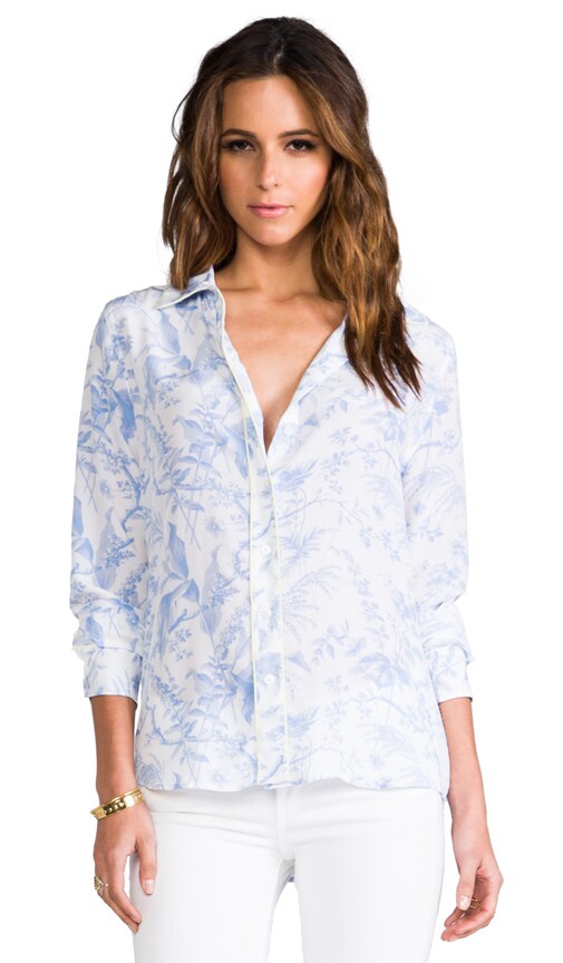 Brett Faded Forest Blouse w/ Piping