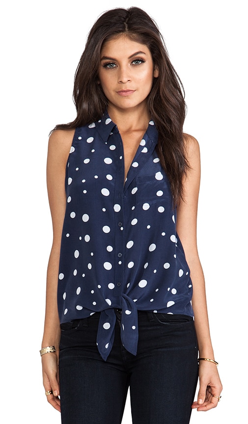 Mina Intemperate Dot Tie Front Blouse