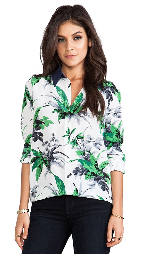 Reese Paradise Palm Print Blouse