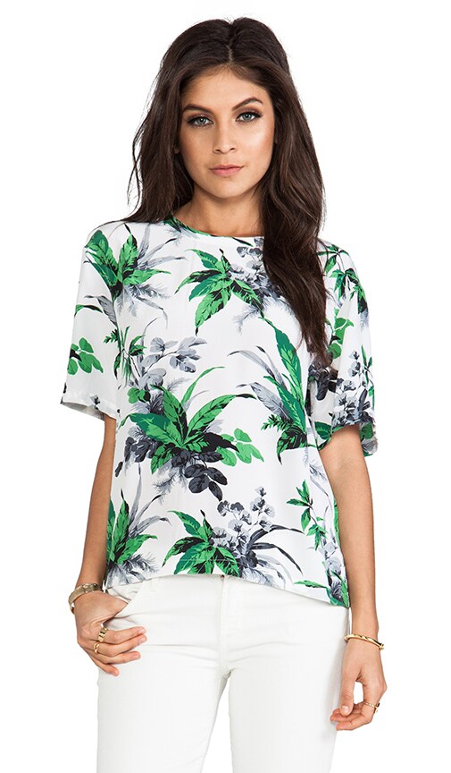 Logan Paradise Palm Print Blouse