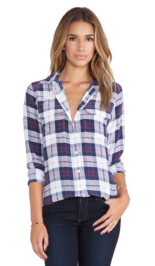 Slim Signature Audacious Plaid Printed Blouse