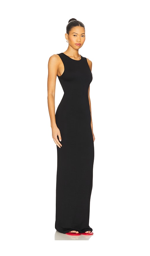 Éterne Sleeveless Crewneck Soft Jersey Maxi Dress In Black