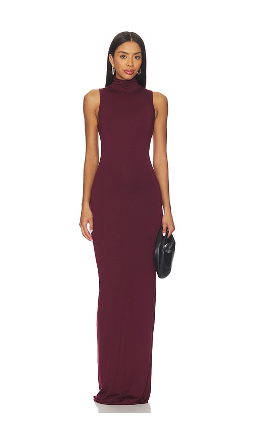Éterne Harlow Soft Jersey Maxi Dress In Burgundy