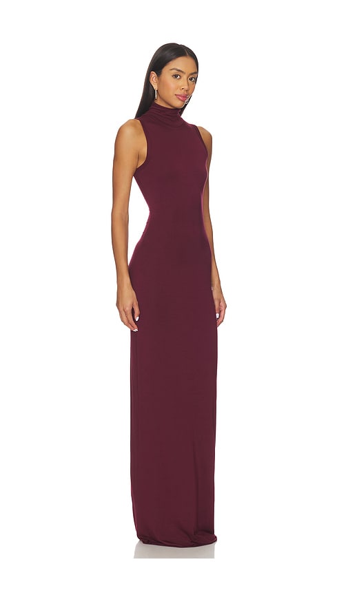Éterne Harlow Soft Jersey Maxi Dress In Burgundy