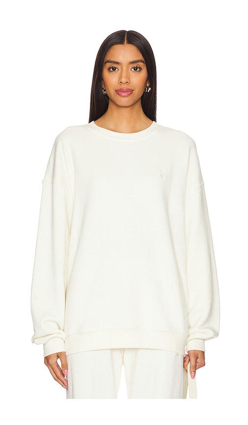 Eterne Oversized Crewneck Sweatshirt in White. - size XL (also in L, M, S, XS)
