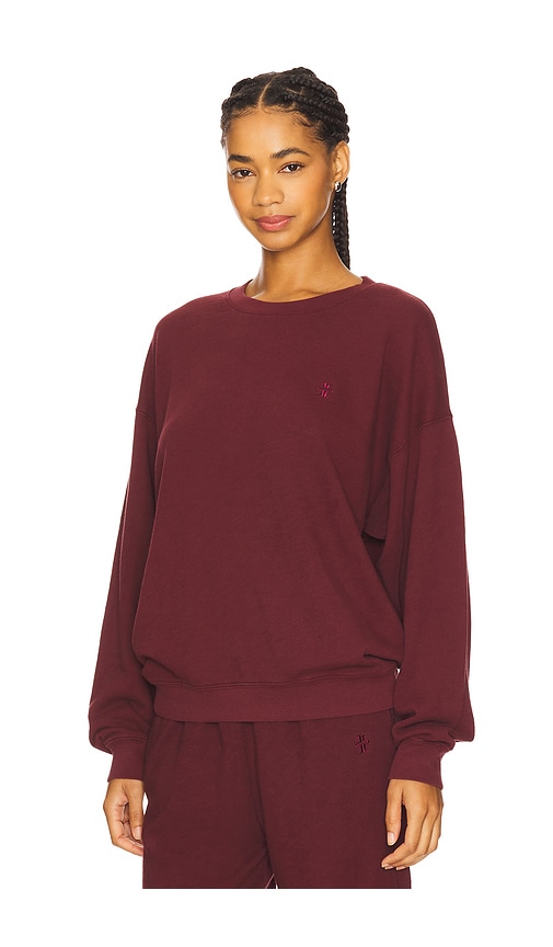 Éterne Oversized Lightweight French Terry Crewneck Sweatshirt In Red
