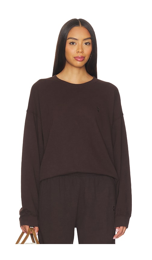 Eterne Oversized Lightweight French Terry Crewneck Sweatshirt