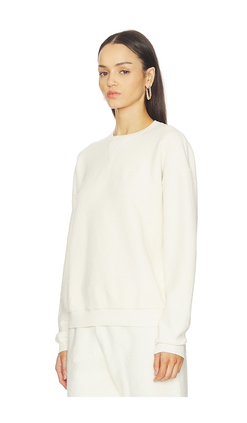 Éterne Classic Reverse French Terry Crew Sweatshirt In White