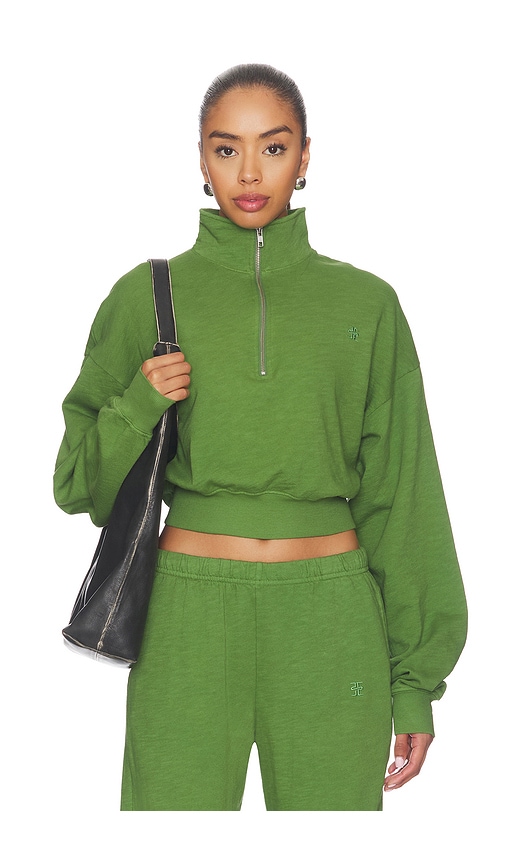 Eterne Cropped Half-zip Sweatshirt