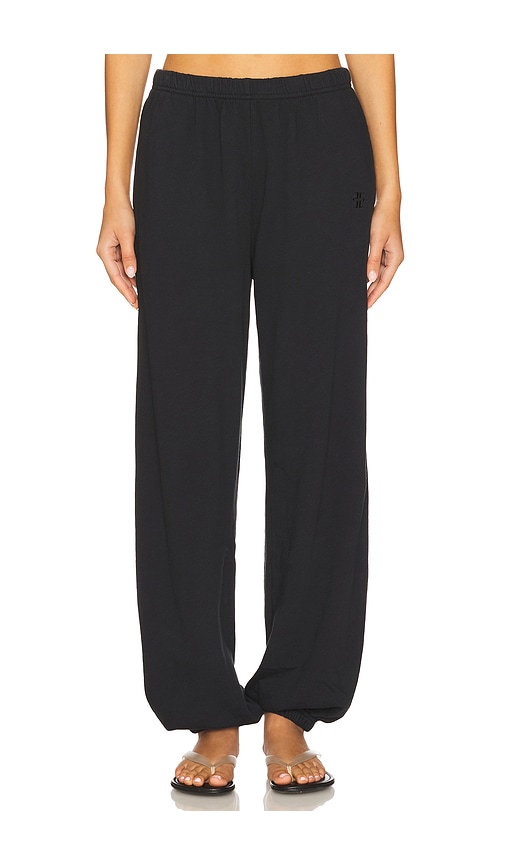 Éterne Boyfriend Lightweight French Terry Pocket Sweatpant In Black