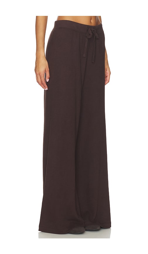 Éterne Drawstring Lightweight French Terry Wide Leg Sweatpant In Brown