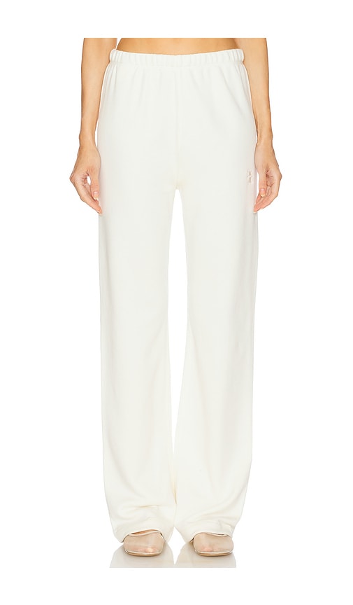 Eterne Straight Leg Sweatpant in Cream. - size XL (also in L, M, S)