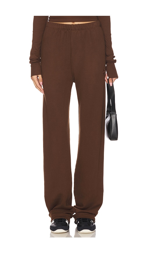 Eterne Straight Leg Sweatpant in Chocolate. - size XS (also in L, M, S, XL)