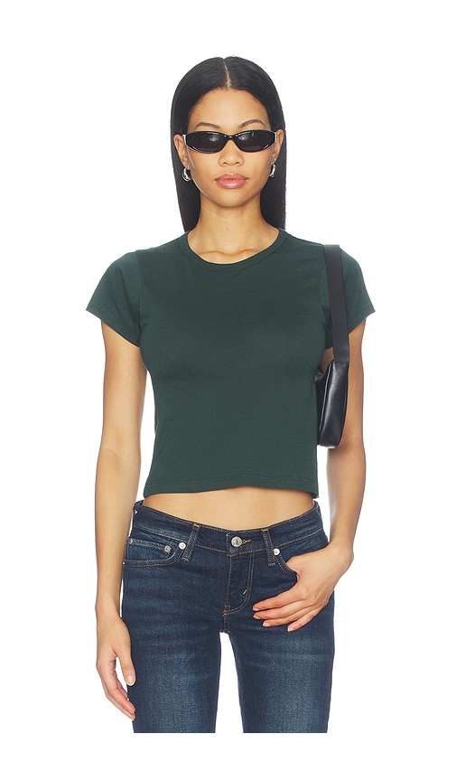 Eterne Cotton Short Sleeve Baby Tee in Green. - size S (also in XS, M, L)